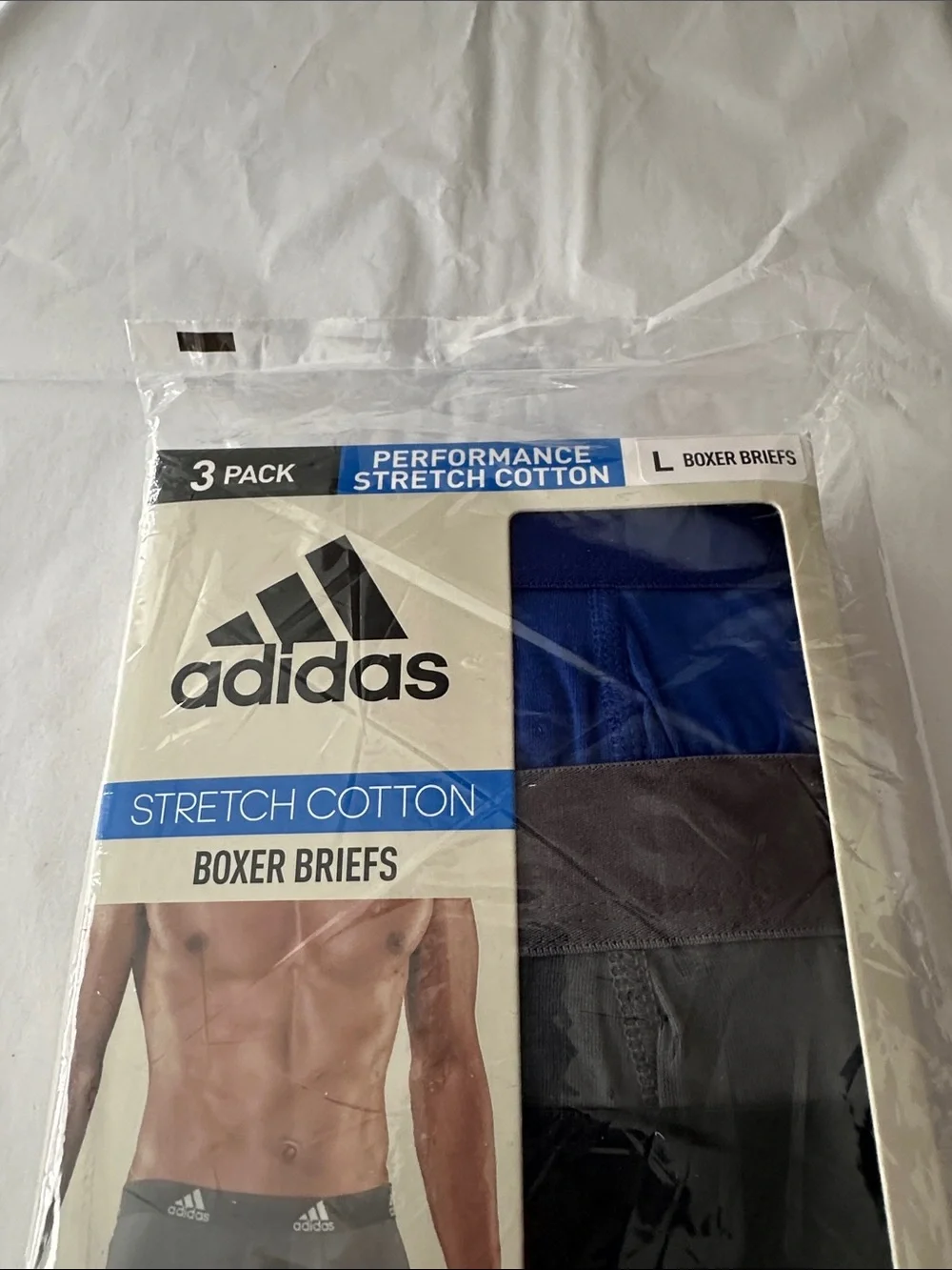 adidas 3-Pack Boxer Briefs in Blue, Gray & Black